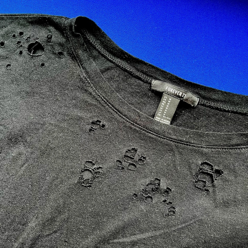 Distressed Black Tshirt